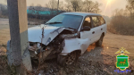 Врезался в столб ЛЭП автомобиль под управлением пьяного бесправного водителя в ЕАО
